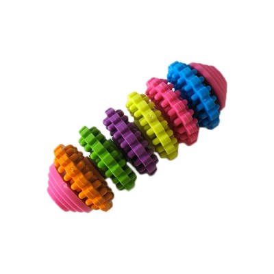 Pet supplies factory direct sales dog colorful swivel tpr pet toy bite-resistant rubber molar