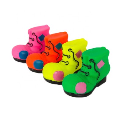 Pet Dog Products Funny Rubber Sound Patch Shoes Tough Chew Play Toy Dog Teeth Cleaning Squeaky Toy