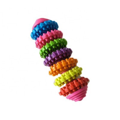 Wholesale Colorful TPR Rubber Dog Toys Gear Rotating Teeth Non-toxic Sliding Pet Chew Toys For Small Medium Large Dog