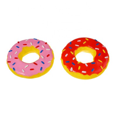 Iso Factory Audit Exquisite Workmanship Colorful Doughnut Shaped Vinyl Chew Toy Interactive Pet Toy for Dog