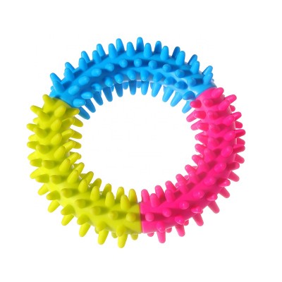 Durable TPR Dog Toys Suppliers Tricolor Round Shape Bite Resistant Chew Pet Toy For Dogs And Cats